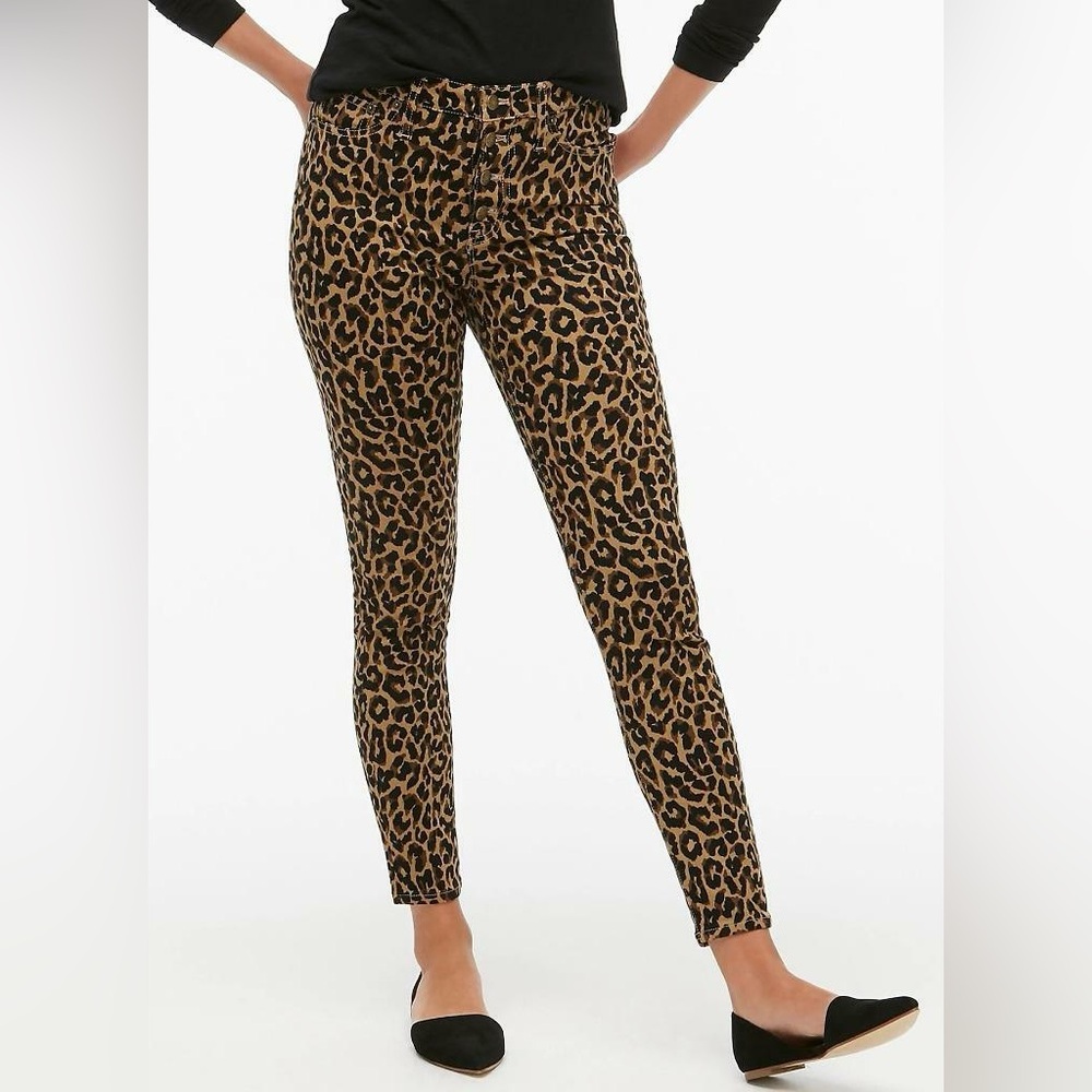 J. Crew factory 9 inch high rise skinny jean - leopard - 28 petite